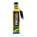 Bottle of organic coconut vinegar with a white background