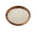 Wooden bowl filled with Buckwheat Flour on a white background