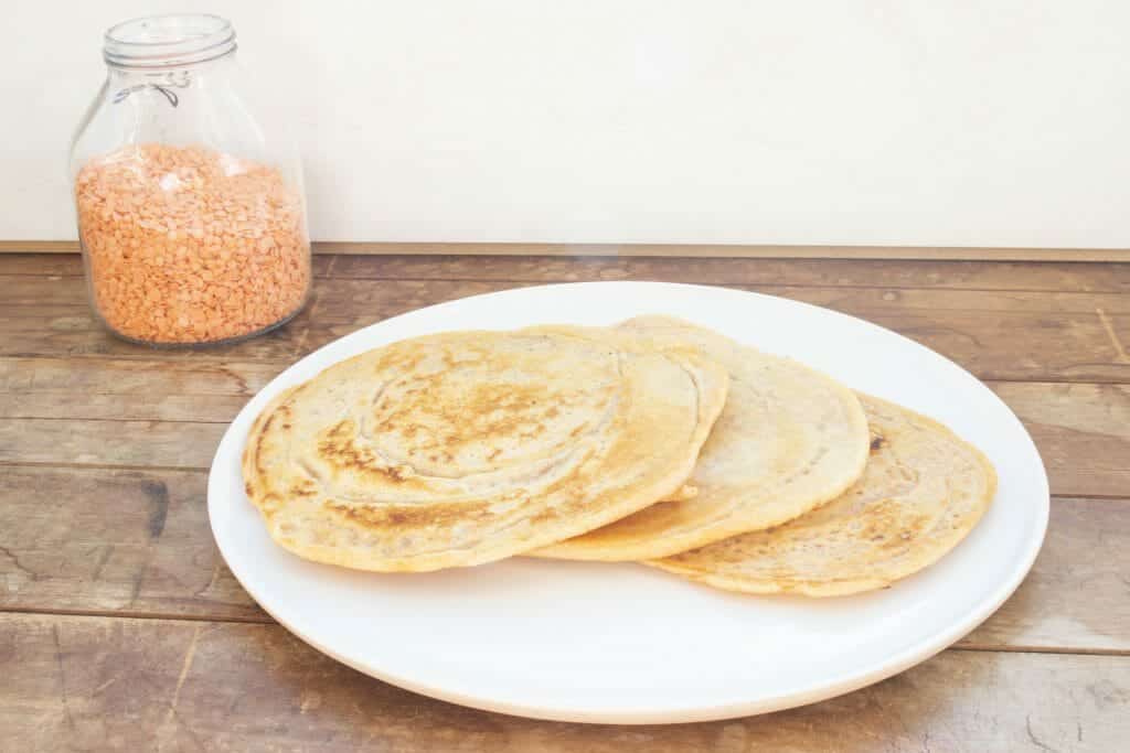 Vegan 3 Ingredient Red Split Lentil Wraps