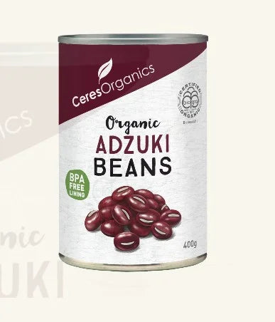 Can of Ceres Organics Organic Adzuki Beans on a light background