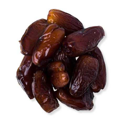 Cluster of dates on a white background