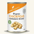 Can of Ceres Organics organic chickpeas on a white background