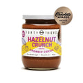 Jar of Forty Thieves Hazelnut Crunch with Organic Cocoa on a white background
