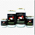 Four jars of Lekonaati pure Ceylon organic virgin coconut oil on a transparent background