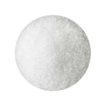 a pile of white stevia sweetener on a white background