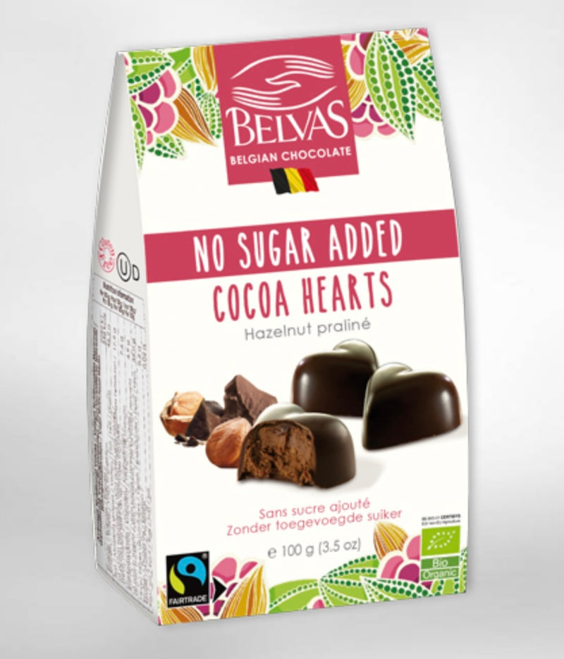 Cocoa hearts with no added sugar – with inulin (100g)