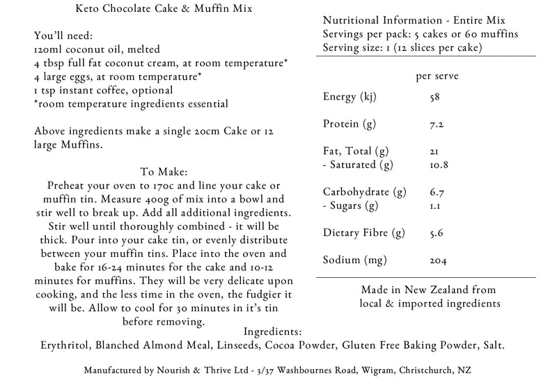 Keto Chocolate Cake & Muffin Mix 2kg - Bulk Pack